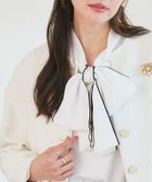 【ピエロ/Pierrot】の柄が選べる2wayリボンギャザーブラウス 166cm / 配色 / オフホワイト×ブラック / M|ID: prp329100004626687 ipo3291000000036307582