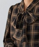 【ピエロ/Pierrot】の柄が選べる2wayリボンギャザーブラウス 158cm / チェック / ブラック / M|ID: prp329100004626687 ipo3291000000036307583