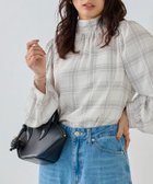 【ピエロ/Pierrot】の柄が選べる2wayリボンギャザーブラウス 158cm / チェック / アイボリー / M|ID: prp329100004626687 ipo3291000000036307584