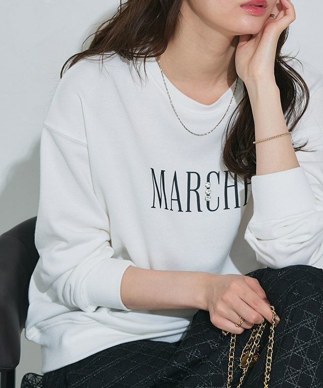 【ピエロ/Pierrot】のビジューロゴデザインスウェット インテリア・キッズ・メンズ・レディースファッション・服の通販 founy(ファニー) 　ファッション　Fashion　レディースファッション　Fashion for Women　トップス・カットソー　Cut & Sew Tops　レディースパーカー・カジュアルフーディー　Casual Hoodies & Sweatshirts　スウェット・クルーネックトップス　Sweatshirts & Crewnecks / Relaxed Fit Sweat Tops　スウェット / スエット　Sweatshirt, Sweatwear　プチプライス・低価格　Affordable / Budget Price　リラックス　Relax, Relaxed Fit　エレガント 上品　Elegant　ビジューロゴデザインスウェット|ID: prp329100004630289 ipo3291000000033302563
