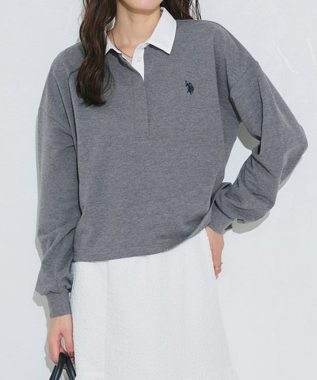 【ピエロ/Pierrot】の【U.S.POLO ASSN.】ライトスウェットポロカットソー インテリア・キッズ・メンズ・レディースファッション・服の通販 founy(ファニー) 　ファッション　Fashion　レディースファッション　Fashion for Women　トップス・カットソー　Cut & Sew Tops　レディースパーカー・カジュアルフーディー　Casual Hoodies & Sweatshirts　スウェット・クルーネックトップス　Sweatshirts & Crewnecks / Relaxed Fit Sweat Tops　カットソー・ベーシックTシャツ　Cut-and-Sewn Tops / Stretch Tees & Basics　スウェット / スエット　Sweatshirt, Sweatwear　トレンド　Trend, Trending Now　プチプライス・低価格　Affordable / Budget Price　リラックス　Relax, Relaxed Fit　167cm / 杢チャコール / M|ID: prp329100004630291 ipo3291000000033302578