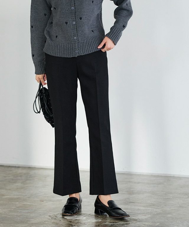 【ピエロ/Pierrot】の【アウトレットSALE!】ウールタッチセミフレアパンツ インテリア・キッズ・メンズ・レディースファッション・服の通販 founy(ファニー) 　ファッション　Fashion　レディースファッション　Fashion for Women　パンツ　Pants & Trousers　アウトレット　Outlet / Clearance　フレア　Flare, Flared　プチプライス・低価格　Affordable / Budget Price　ブラック|ID: prp329100004631828 ipo3291000000035589678