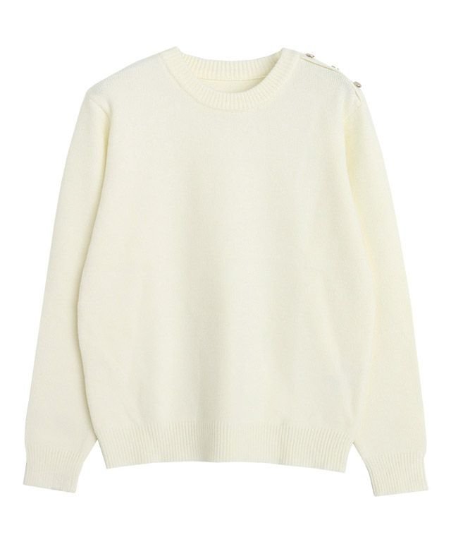 【ピエロ/Pierrot】のショルダーボタンニット インテリア・キッズ・メンズ・レディースファッション・服の通販 founy(ファニー) ファッション Fashion レディースファッション Fashion for Women トップス・カットソー Cut & Sew Tops ニット Knit Tops & Sweaters プチプライス・低価格 Affordable / Budget Price エレガント 上品 Elegant アイボリー|ID: prp329100004631873 ipo3291000000033333100