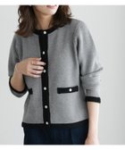 【ピエロ/Pierrot】の配色ニットジャケット 167cm / 杢グレー×ブラック / M|ID: prp329100004631875 ipo3291000000034059627