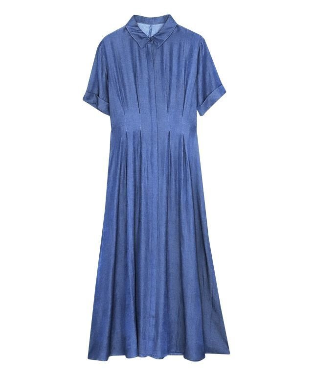 【ピエロ/Pierrot】のウエストタックシャツワンピース インテリア・キッズ・メンズ・レディースファッション・服の通販 founy(ファニー) 　ファッション　Fashion　レディースファッション　Fashion for Women　ワンピース　Dresses　シャツワンピース / 1枚で着映えコーデ　Shirt Dresses　とろみ　Fluid, Flowy Fabric　プチプライス・低価格　Affordable / Budget Price　エレガント 上品　Elegant　ライトブルー|ID: prp329100004631912 ipo3291000000033333366