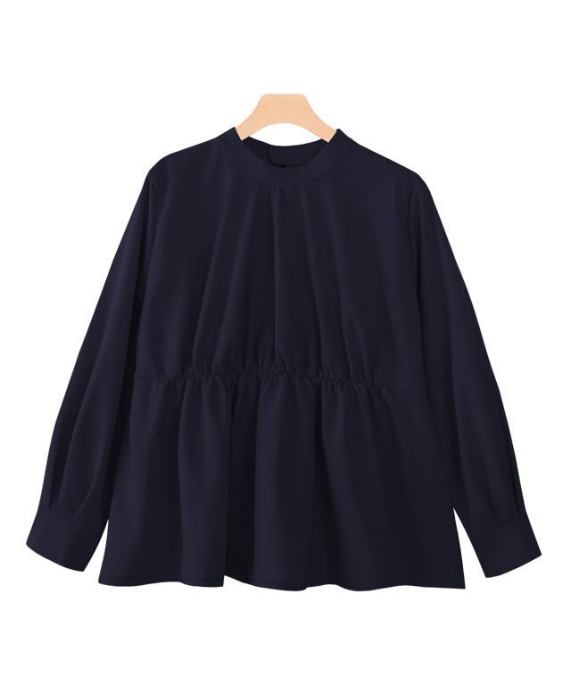 【ピエロ/Pierrot】のハイネックギャザーTブラウス インテリア・キッズ・メンズ・レディースファッション・服の通販 founy(ファニー) ファッション Fashion レディースファッション Fashion for Women トップス・カットソー Cut & Sew Tops シャツ・ブラウス・オフィスカジュアル Elegant Blouses & Button-Ups カットソー Cut and Sewn Top ギャザー Gathered, Ruffled ジョーゼット Georgette, Semi-Sheer Fabric ハイネック High Neck, Mock Neck プチプライス・低価格 Affordable / Budget Price ネイビー|ID: prp329100004631943 ipo3291000000033333554