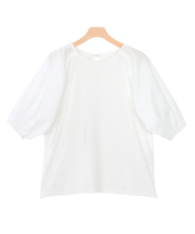 【ピエロ/Pierrot】のパフスリーブTシャツ インテリア・キッズ・メンズ・レディースファッション・服の通販 founy(ファニー) 　ファッション　Fashion　レディースファッション　Fashion for Women　トップス・カットソー　Cut & Sew Tops　シャツ・ブラウス・オフィスカジュアル　Elegant Blouses & Button-Ups　ロングTシャツ・Tシャツ　Longline T-Shirts & Tees　スリーブ　Sleeve, Long Sleeve / Short Sleeve　プチプライス・低価格　Affordable / Budget Price　吸水　Absorbent, Quick-Dry　オフホワイト|ID: prp329100004631948 ipo3291000000033333595