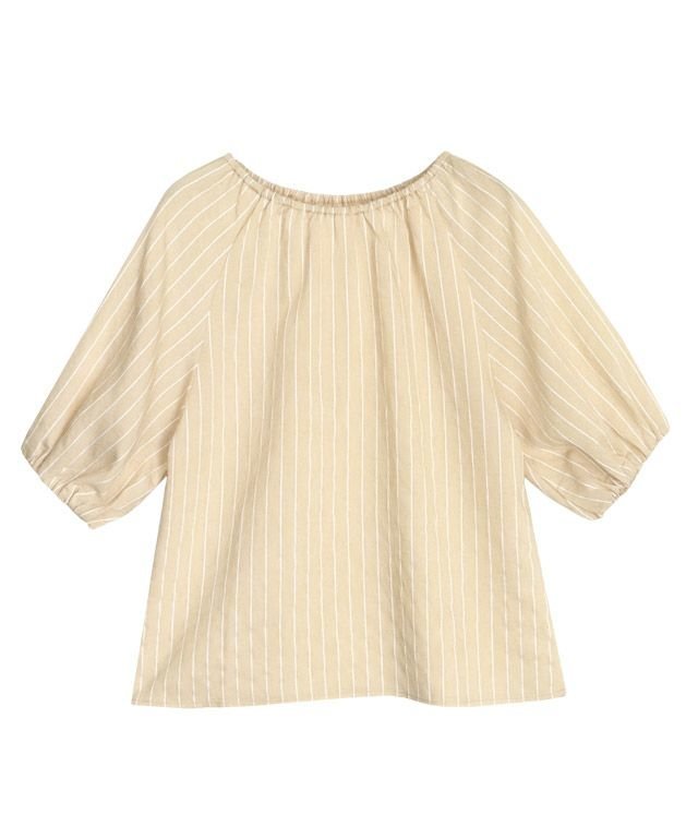 【ピエロ/Pierrot】の【アウトレットSALE!】ストライプギャザーブラウス インテリア・キッズ・メンズ・レディースファッション・服の通販 founy(ファニー) 　ファッション　Fashion　レディースファッション　Fashion for Women　トップス・カットソー　Cut & Sew Tops　シャツ・ブラウス・オフィスカジュアル　Elegant Blouses & Button-Ups　アウトレット　Outlet / Clearance　おすすめ　Recommended / Our Picks　ギャザー　Gathered, Ruffled　ストライプ　Stripe, Striped Pattern　スリーブ　Sleeve, Long Sleeve / Short Sleeve　トレンド　Trend, Trending Now　バルーン　Balloon, Balloon Silhouette　プチプライス・低価格　Affordable / Budget Price　ペールオレンジ|ID: prp329100004631952 ipo3291000000033333612