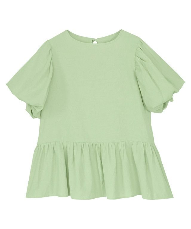 【ピエロ/Pierrot】のパフスリーブフリルブラウス インテリア・キッズ・メンズ・レディースファッション・服の通販 founy(ファニー) 　ファッション　Fashion　レディースファッション　Fashion for Women　トップス・カットソー　Cut & Sew Tops　シャツ・ブラウス・オフィスカジュアル　Elegant Blouses & Button-Ups　シンプル　Simple, Minimal　スリーブ　Sleeve, Long Sleeve / Short Sleeve　トレンド　Trend, Trending Now　フリル　Frill, Ruffle　プチプライス・低価格　Affordable / Budget Price　ピスタチオ|ID: prp329100004631960 ipo3291000000033333658