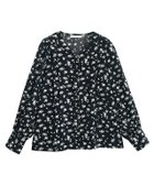 【ピエロ/Pierrot】のタックデザインフラワープリントブラウス ブラック|ID: prp329100004631972 ipo3291000000033333765