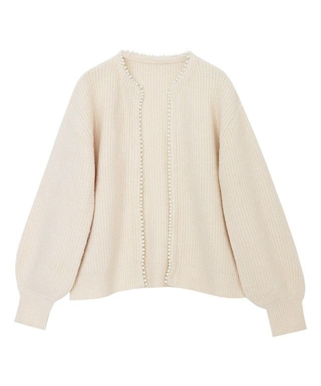 【ピエロ/Pierrot】の【アウトレットSALE!】パールカーディガン インテリア・キッズ・メンズ・レディースファッション・服の通販 founy(ファニー) 　ファッション　Fashion　レディースファッション　Fashion for Women　トップス・カットソー　Cut & Sew Tops　カーディガン・羽織り　Layered Style Cardigans　アウトレット　Outlet / Clearance　インナー　Innerwear　カーディガン　Cardigan, Knitwear　トレンド　Trend, Trending Now　パール　Pearl, Pearl Accent　プチプライス・低価格　Affordable / Budget Price　エレガント 上品　Elegant　畦　Ribbed Knit　アイボリー|ID: prp329100004631987 ipo3291000000033333880