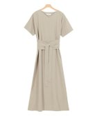 【ピエロ/Pierrot】のリネン風サッシュベルト付きワンピース ベージュ|ID: prp329100004631997 ipo3291000000033333928