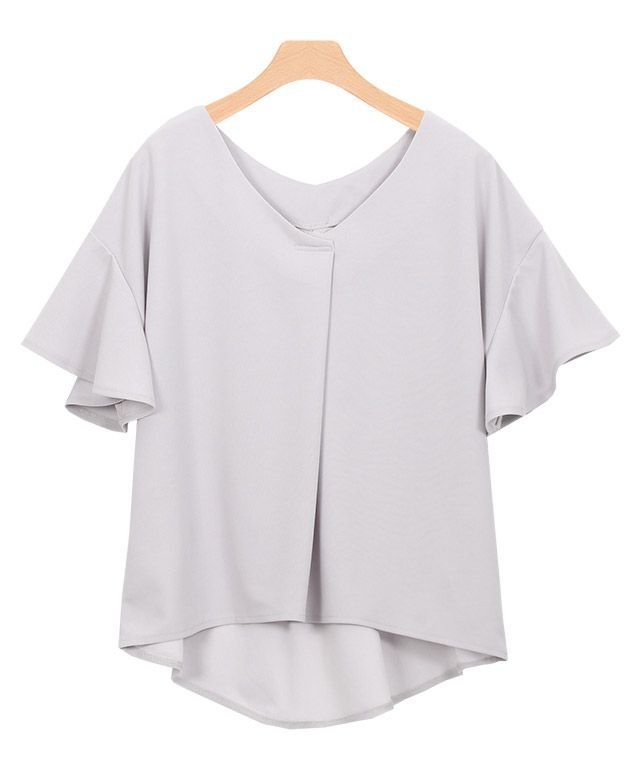 【ピエロ/Pierrot】のフレアスリーブTブラウス インテリア・キッズ・メンズ・レディースファッション・服の通販 founy(ファニー) ファッション Fashion レディースファッション Fashion for Women トップス・カットソー Cut & Sew Tops シャツ・ブラウス・オフィスカジュアル Elegant Blouses & Button-Ups カットソー Cut and Sewn Top ジョーゼット Georgette, Semi-Sheer Fabric スリーブ Sleeve, Long Sleeve / Short Sleeve フレア Flare, Flared フロント Front, Front Design プチプライス・低価格 Affordable / Budget Price アイスグレー|ID: prp329100004632005 ipo3291000000033333992