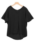 【ピエロ/Pierrot】のフレアスリーブTブラウス 人気、トレンドファッション・服の通販 founy(ファニー) ファッション Fashion レディースファッション Fashion for Women トップス・カットソー Cut & Sew Tops シャツ・ブラウス・オフィスカジュアル Elegant Blouses & Button-Ups カットソー Cut and Sewn Top ジョーゼット Georgette, Semi-Sheer Fabric スリーブ Sleeve, Long Sleeve / Short Sleeve フレア Flare, Flared フロント Front, Front Design プチプライス・低価格 Affordable / Budget Price thumbnail ブラック|ID: prp329100004632005 ipo3291000000036068794