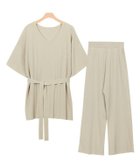 【ピエロ/Pierrot】の【アウトレットSALE!】ベルト付きセットアップ ライトベージュ|ID: prp329100004632019 ipo3291000000033334068