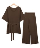 【ピエロ/Pierrot】の【アウトレットSALE!】ベルト付きセットアップ ブラウン|ID: prp329100004632019 ipo3291000000033334069