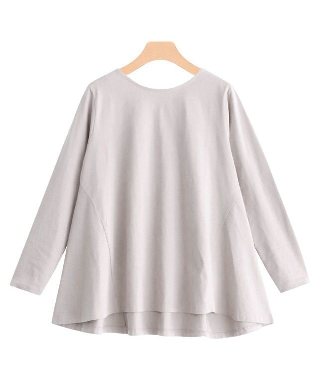 【ピエロ/Pierrot】の【アウトレットSALE!】フレアシルエットTシャツ インテリア・キッズ・メンズ・レディースファッション・服の通販 founy(ファニー) 　ファッション　Fashion　レディースファッション　Fashion for Women　トップス・カットソー　Cut & Sew Tops　シャツ・ブラウス・オフィスカジュアル　Elegant Blouses & Button-Ups　ロングTシャツ・Tシャツ　Longline T-Shirts & Tees　アウトレット　Outlet / Clearance　シンプル　Simple, Minimal　フレア　Flare, Flared　プチプライス・低価格　Affordable / Budget Price　グレージュ|ID: prp329100004632039 ipo3291000000033334192