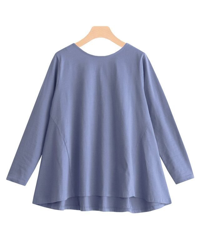【ピエロ/Pierrot】の【アウトレットSALE!】フレアシルエットTシャツ インテリア・キッズ・メンズ・レディースファッション・服の通販 founy(ファニー) 　ファッション　Fashion　レディースファッション　Fashion for Women　トップス・カットソー　Cut & Sew Tops　シャツ・ブラウス・オフィスカジュアル　Elegant Blouses & Button-Ups　ロングTシャツ・Tシャツ　Longline T-Shirts & Tees　アウトレット　Outlet / Clearance　シンプル　Simple, Minimal　フレア　Flare, Flared　プチプライス・低価格　Affordable / Budget Price　スモークブルー|ID: prp329100004632039 ipo3291000000033334194