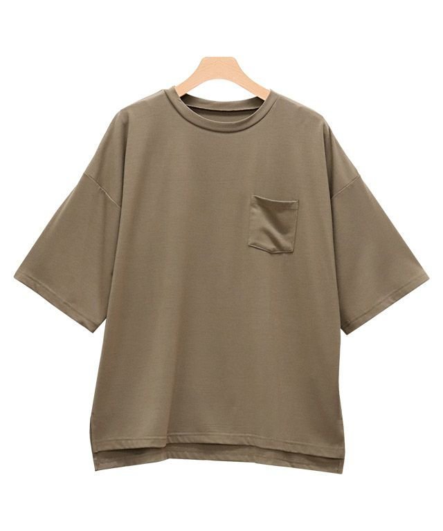 【ピエロ/Pierrot】の【アウトレットSALE!】オーバーサイズTシャツ インテリア・キッズ・メンズ・レディースファッション・服の通販 founy(ファニー) 　ファッション　Fashion　レディースファッション　Fashion for Women　トップス・カットソー　Cut & Sew Tops　シャツ・ブラウス・オフィスカジュアル　Elegant Blouses & Button-Ups　ロングTシャツ・Tシャツ　Longline T-Shirts & Tees　アウトレット　Outlet / Clearance　カットソー　Cut and Sewn Top　シンプル　Simple, Minimal　プチプライス・低価格　Affordable / Budget Price　ポケット　Pocket, Pocket Detail　モカ|ID: prp329100004632050 ipo3291000000033334270
