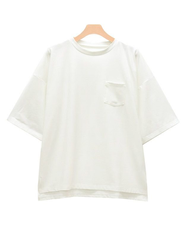 【ピエロ/Pierrot】の【アウトレットSALE!】オーバーサイズTシャツ インテリア・キッズ・メンズ・レディースファッション・服の通販 founy(ファニー) 　ファッション　Fashion　レディースファッション　Fashion for Women　トップス・カットソー　Cut & Sew Tops　シャツ・ブラウス・オフィスカジュアル　Elegant Blouses & Button-Ups　ロングTシャツ・Tシャツ　Longline T-Shirts & Tees　アウトレット　Outlet / Clearance　カットソー　Cut and Sewn Top　シンプル　Simple, Minimal　プチプライス・低価格　Affordable / Budget Price　ポケット　Pocket, Pocket Detail　オフホワイト|ID: prp329100004632050 ipo3291000000033334275