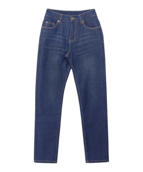 【ピエロ/Pierrot】の【アウトレットSALE!】裏フリースデニム インテリア・キッズ・メンズ・レディースファッション・服の通販 founy(ファニー) 　ファッション　Fashion　レディースファッション　Fashion for Women　パンツ　Pants & Trousers　アンクル　Ankle-Length Design　シューズ　Shoes, Footwear　ストレート　Straight, Straight Cut　ハイライズ　High Rise, High Waist　フラット　Flat, Flat Shoes　アウトレット　Outlet / Clearance　プチプライス・低価格　Affordable / Budget Price　ウォッシュ/ネイビー|ID: prp329100004632078 ipo3291000000033334440