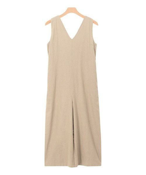 【ピエロ/Pierrot】のバックリボン綿麻オールインワン インテリア・キッズ・メンズ・レディースファッション・服の通販 founy(ファニー) 　ファッション　Fashion　レディースファッション　Fashion for Women　ワンピース　Dresses　オールインワン・ワンピース　Dresses and Jumpsuits　シンプル　Simple, Minimal　フロント　Front, Front Design　プチプライス・低価格　Affordable / Budget Price　リボン　Ribbon, Bow　ベージュ|ID: prp329100004632082 ipo3291000000033334460