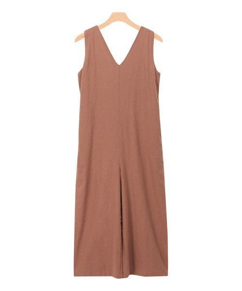 【ピエロ/Pierrot】のバックリボン綿麻オールインワン インテリア・キッズ・メンズ・レディースファッション・服の通販 founy(ファニー) 　ファッション　Fashion　レディースファッション　Fashion for Women　ワンピース　Dresses　オールインワン・ワンピース　Dresses and Jumpsuits　シンプル　Simple, Minimal　フロント　Front, Front Design　プチプライス・低価格　Affordable / Budget Price　リボン　Ribbon, Bow　テラコッタオレンジ|ID: prp329100004632082 ipo3291000000033334461