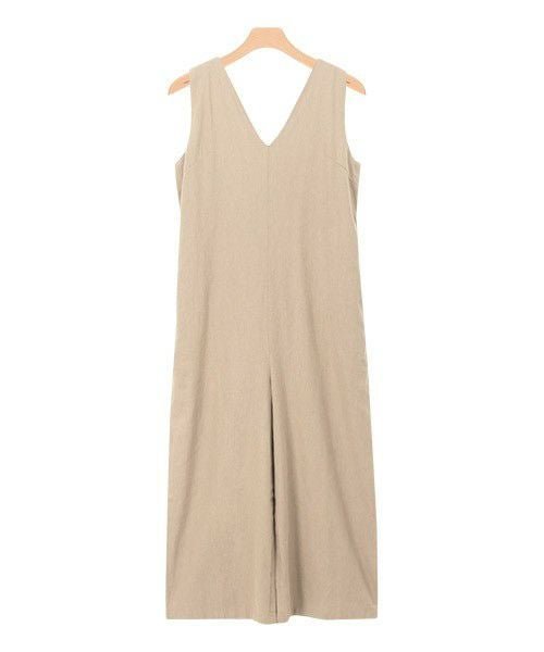 【ピエロ/Pierrot】のバックリボン綿麻オールインワン インテリア・キッズ・メンズ・レディースファッション・服の通販 founy(ファニー) 　ファッション　Fashion　レディースファッション　Fashion for Women　ワンピース　Dresses　オールインワン・ワンピース　Dresses and Jumpsuits　シンプル　Simple, Minimal　フロント　Front, Front Design　プチプライス・低価格　Affordable / Budget Price　リボン　Ribbon, Bow　ベージュ|ID: prp329100004632082 ipo3291000000036071407