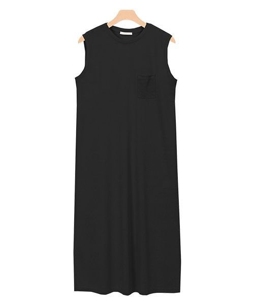 【ピエロ/Pierrot】のミニポケットロングノースリワンピース 人気、トレンドファッション・服の通販 founy(ファニー) 　ファッション　Fashion　レディースファッション　Fashion for Women　ワンピース　Dresses　カットソー　Cut and Sewn Top　シンプル　Simple, Minimal　プチプライス・低価格　Affordable / Budget Price　ポケット　Pocket, Pocket Detail　ロング　Long, Long-Length　エレガント 上品　Elegant　 other-1|ID: prp329100004632085 ipo3291000000033334472
