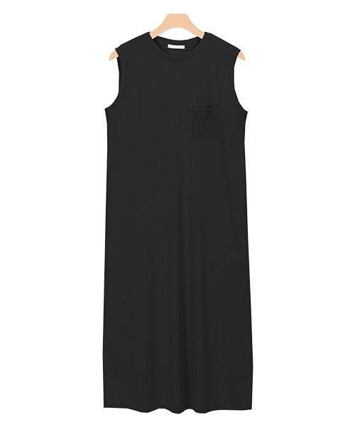 【ピエロ/Pierrot】のミニポケットロングノースリワンピース 人気、トレンドファッション・服の通販 founy(ファニー) 　ファッション　Fashion　レディースファッション　Fashion for Women　ワンピース　Dresses　カットソー　Cut and Sewn Top　シンプル　Simple, Minimal　プチプライス・低価格　Affordable / Budget Price　ポケット　Pocket, Pocket Detail　ロング　Long, Long-Length　エレガント 上品　Elegant　 other-1|ID: prp329100004632085 ipo3291000000036071457