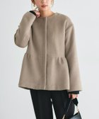【ピエロ/Pierrot】のノーカラーペプラムシャギーコート 166cm / ベージュ / M|ID: prp329100004632115 ipo3291000000033334633
