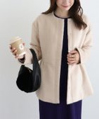 【ピエロ/Pierrot】のノーカラーペプラムシャギーコート 163cm / ライトベージュ / L|ID: prp329100004632115 ipo3291000000033334637