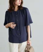 【ピエロ/Pierrot】のフレアスリーブギャザーブラウス ネイビー|ID: prp329100004632198 ipo3291000000033335011