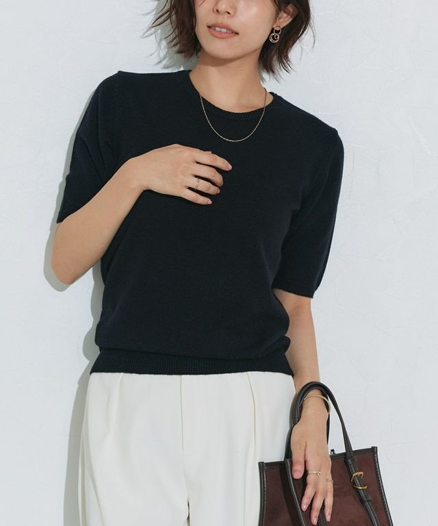 【ピエロ/Pierrot】のプレミアムカシミヤタッチ半袖ニット インテリア・キッズ・メンズ・レディースファッション・服の通販 founy(ファニー) https://founy.com/ ファッション Fashion レディースファッション Fashion for Women トップス・カットソー Cut & Sew Tops ニット Knit Tops & Sweaters 送料無料 Free Shipping インナー Innerwear カーディガン Cardigan, Knitwear ジャケット Jacket, Outerwear プチプライス・低価格 Affordable / Budget Price ベーシック Basic, Essential リラックス Relax, Relaxed Fit 半袖 Short Sleeve, Half Sleeve |ID: prp329100004633011 ipo3291000000033345578