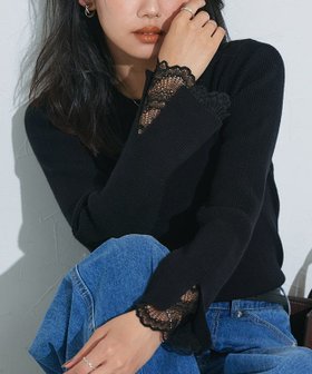 【ピエロ/Pierrot】 袖スカラップレースデザインニット人気、トレンドファッション・服の通販 founy(ファニー) ファッション Fashion レディースファッション Fashion for Women トップス・カットソー Cut & Sew Tops ニット Knit Tops & Sweaters 送料無料 Free Shipping おすすめ Recommended / Our Picks なめらか Smooth, Silky Texture インナー Innerwear シンプル Simple, Minimal スカラップ Scallop, Scalloped Edge デニム Denim, Jeans Material プチプライス・低価格 Affordable / Budget Price ベーシック Basic, Essential ボトム Bottoms, Lower Wear レース Lace, Lace Fabric |ID:prp329100004633013