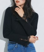 【ピエロ/Pierrot】の袖スカラップレースデザインニット 162cm / ブラック / M|ID: prp329100004633013 ipo3291000000034435102