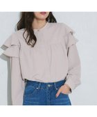 【ピエロ/Pierrot】のラッフルショルダーTブラウス 167cm / グレー / M|ID: prp329100004636182 ipo3291000000036307600