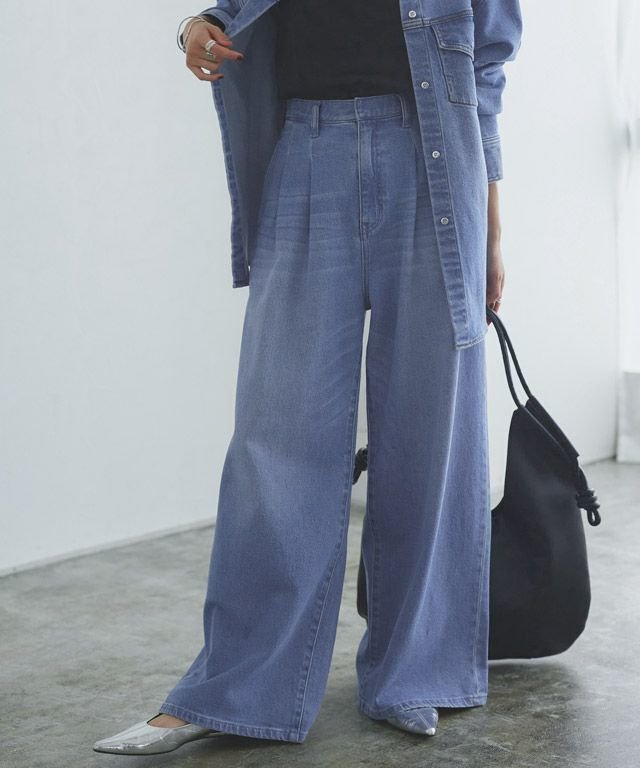 【ピエロ/Pierrot】のRASW タックウエストワイドデニムパンツ インテリア・キッズ・メンズ・レディースファッション・服の通販 founy(ファニー) ファッション Fashion レディースファッション Fashion for Women パンツ Pants & Trousers デニムパンツ・ジーンズ・美脚デニム Denim Jeans & Pants 送料無料 Free Shipping ストレッチ Stretch, Stretchy Fabric フロント Front, Front Design プチプライス・低価格 Affordable / Budget Price ワイド Wide, Wide Fit 166cm / ブルー / M|ID: prp329100004641858 ipo3291000000034537552