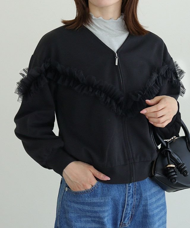 【ピエロ/Pierrot】のチュールデザインジップカーデ 人気、トレンドファッション・服の通販 founy(ファニー) ファッション Fashion レディースファッション Fashion for Women トップス・カットソー Cut & Sew Tops デニム Denim, Jeans Material フェミニン Feminine, Girly フロント Front, Front Design プチプライス・低価格 Affordable / Budget Price other-1|ID: prp329100004645694 ipo3291000000034485582