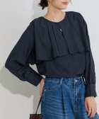 【ピエロ/Pierrot】の【特別価格】タックケープ風ブラウス 167cm / ネイビー / M|ID: prp329100004652177 ipo3291000000033618660