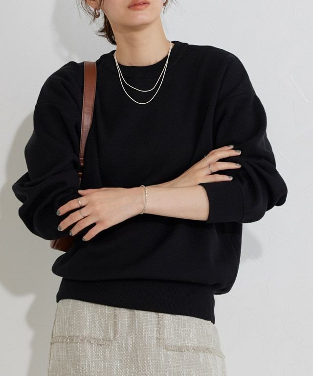 【ピエロ/Pierrot】の【コットンブレンド】スウェットライクニット【KKfashionさんYouTube紹介アイテム】 人気、トレンドファッション・服の通販 founy(ファニー) 　ファッション　Fashion　レディースファッション　Fashion for Women　トップス・カットソー　Cut & Sew Tops　ニット　Knit Tops & Sweaters　レディースパーカー・カジュアルフーディー　Casual Hoodies & Sweatshirts　スウェット・クルーネックトップス　Sweatshirts & Crewnecks / Relaxed Fit Sweat Tops　送料無料　Free Shipping　ウォッシャブル　Machine Washable　シンプル　Simple, Minimal　プチプライス・低価格　Affordable / Budget Price　ベーシック　Basic, Essential　洗える　Machine Washable　 other-1|ID: prp329100004652190 ipo3291000000034367777