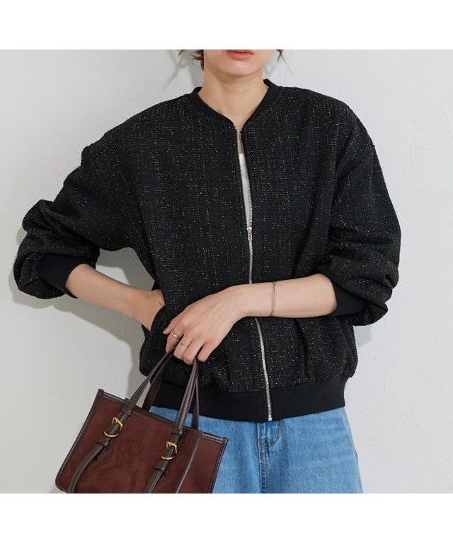 【ピエロ/Pierrot】のツイードブルゾン インテリア・キッズ・メンズ・レディースファッション・服の通販 founy(ファニー) https://founy.com/ ファッション Fashion レディースファッション Fashion for Women アウター Coat / Outerwear Collection レディースジャケット・軽アウター Jackets ブルゾンジャケット・スポーティアウター Blouson Jackets カットソー Cut and Sewn Top ストレッチ Stretch, Stretchy Fabric ツイード Twill, Twill Weave デニム Denim, Jeans Material トレンド Trend, Trending Now フェミニン Feminine, Girly ブルゾン Blouson, Bomber Jacket プチプライス・低価格 Affordable / Budget Price ワイド Wide, Wide Fit エレガント 上品 Elegant |ID: prp329100004652191 ipo3291000000035965836