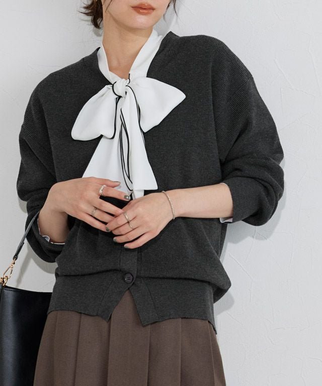 【ピエロ/Pierrot】の【コットンブレンド】ベーシックリブニットカーディガン 人気、トレンドファッション・服の通販 founy(ファニー) 　ファッション　Fashion　レディースファッション　Fashion for Women　トップス・カットソー　Cut & Sew Tops　ニット　Knit Tops & Sweaters　カーディガン・羽織り　Layered Style Cardigans　ウォッシャブル　Machine Washable　洗える　Machine Washable　シンプル　Simple, Minimal　トレンド　Trend, Trending Now　ベーシック　Basic, Essential　送料無料　Free Shipping　プチプライス・低価格　Affordable / Budget Price　エレガント 上品　Elegant　 other-1|ID: prp329100004652198 ipo3291000000035965890