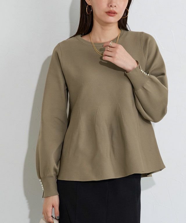 【ピエロ/Pierrot】の構築デザインペプラムニット インテリア・キッズ・メンズ・レディースファッション・服の通販 founy(ファニー) ファッション Fashion レディースファッション Fashion for Women トップス・カットソー Cut & Sew Tops ニット Knit Tops & Sweaters シンプル Simple, Minimal スリーブ Sleeve, Long Sleeve / Short Sleeve ドレープ Drape, Draping Fabric パール Pearl, Pearl Accent プチプライス・低価格 Affordable / Budget Price ペプラム Peplum, Flared Hem 167cm / モカベージュ / M|ID: prp329100004652199 ipo3291000000033618835