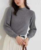 【ピエロ/Pierrot】のもっちりパフスリーブリブニット 167cm / 杢グレー / M|ID: prp329100004657643 ipo3291000000034355632