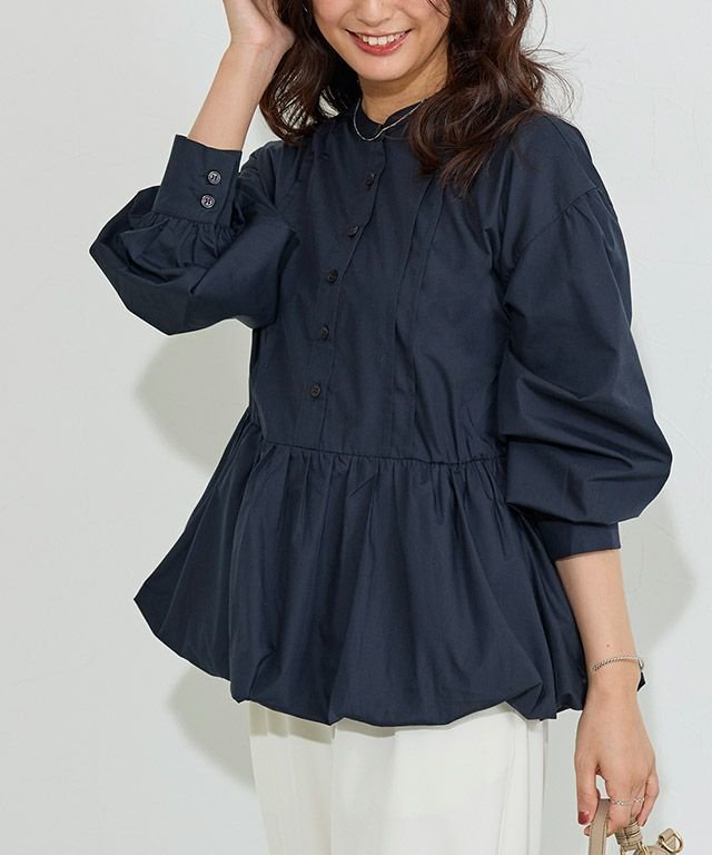 【ピエロ/Pierrot】のバンドカラーバルーンペプラムブラウス インテリア・キッズ・メンズ・レディースファッション・服の通販 founy(ファニー) ファッション Fashion レディースファッション Fashion for Women トップス・カットソー Cut & Sew Tops シャツ・ブラウス・オフィスカジュアル Elegant Blouses & Button-Ups おすすめ Recommended / Our Picks ギャザー Gathered, Ruffled スラックス Slacks, Dress Pants デニム Denim, Jeans Material バルーン Balloon, Balloon Silhouette プチプライス・低価格 Affordable / Budget Price ペプラム Peplum, Flared Hem バンドカラーバルーンペプラムブラウス|ID: prp329100004657644 ipo3291000000033728796