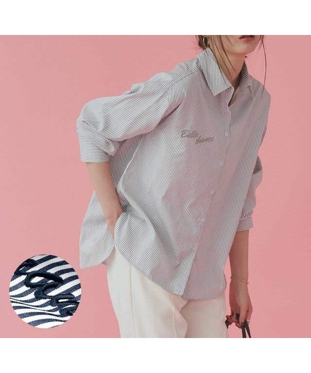 【ピエロ/Pierrot】の刺繍ストライプシャツ インテリア・キッズ・メンズ・レディースファッション・服の通販 founy(ファニー) ファッション Fashion レディースファッション Fashion for Women トップス・カットソー Cut & Sew Tops シャツ・ブラウス・オフィスカジュアル Elegant Blouses & Button-Ups シンプル Simple, Minimal ストライプ Stripe, Striped Pattern プチプライス・低価格 Affordable / Budget Price 刺繍ストライプシャツ|ID: prp329100004657645 ipo3291000000033728804