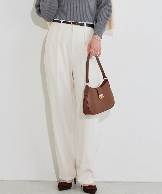 【ピエロ/Pierrot】のセンタープレスタックテーパードパンツ インテリア・キッズ・メンズ・レディースファッション・服の通販 founy(ファニー) 　ファッション　Fashion　レディースファッション　Fashion for Women　パンツ　Pants & Trousers　送料無料　Free Shipping　センター　Center, Center Line　プチプライス・低価格　Affordable / Budget Price　エレガント 上品　Elegant　167cm / オフホワイト / TM|ID: prp329100004657649 ipo3291000000034716877