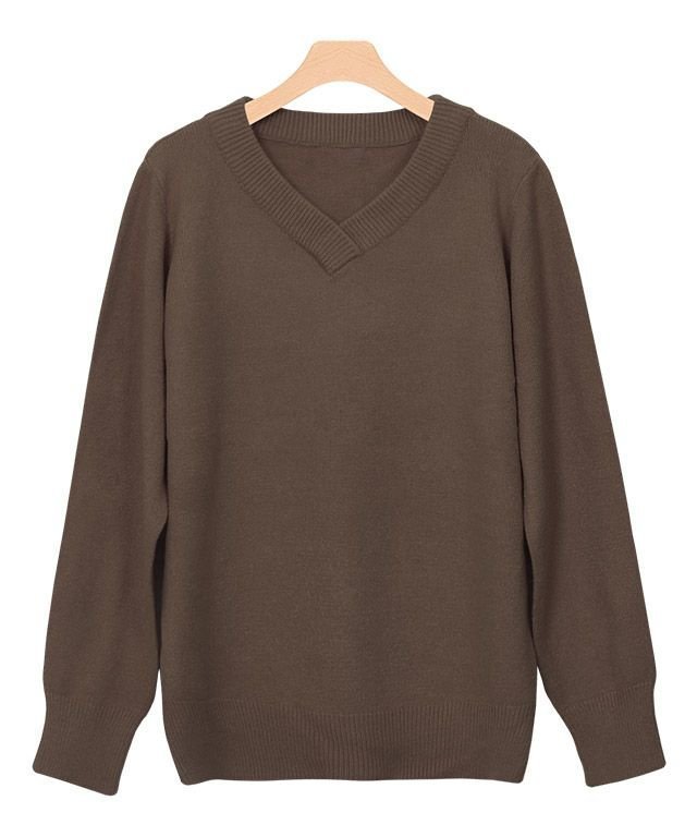 【ピエロ/Pierrot】のもっちりカシミヤタッチVネックニットトップス インテリア・キッズ・メンズ・レディースファッション・服の通販 founy(ファニー) 　ファッション　Fashion　レディースファッション　Fashion for Women　トップス・カットソー　Cut & Sew Tops　ニット　Knit Tops & Sweaters　Vネックトップス　V-Neck Tops / V-Cut Neckline Shirts　プチプライス・低価格　Affordable / Budget Price　ルーズ　Loose, Oversized　定番　Standard, Basic Item　ブラウン|ID: prp329100004657697 ipo3291000000033695195