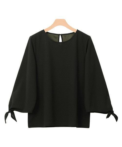 【ピエロ/Pierrot】の選べるTブラウス インテリア・キッズ・メンズ・レディースファッション・服の通販 founy(ファニー) 　ファッション　Fashion　レディースファッション　Fashion for Women　トップス・カットソー　Cut & Sew Tops　シャツ・ブラウス・オフィスカジュアル　Elegant Blouses & Button-Ups　カットソー　Cut and Sewn Top　ギャザー　Gathered, Ruffled　ジョーゼット　Georgette, Semi-Sheer Fabric　スリット　Slit, Slit Detail　スリーブ　Sleeve, Long Sleeve / Short Sleeve　デコルテ　Décolleté, Neckline　バランス　Balance, Style Balance　フェミニン　Feminine, Girly　フロント　Front, Front Design　リボン　Ribbon, Bow　プチプライス・低価格　Affordable / Budget Price　エレガント 上品　Elegant　ブラック|ID: prp329100004657713 ipo3291000000033695330